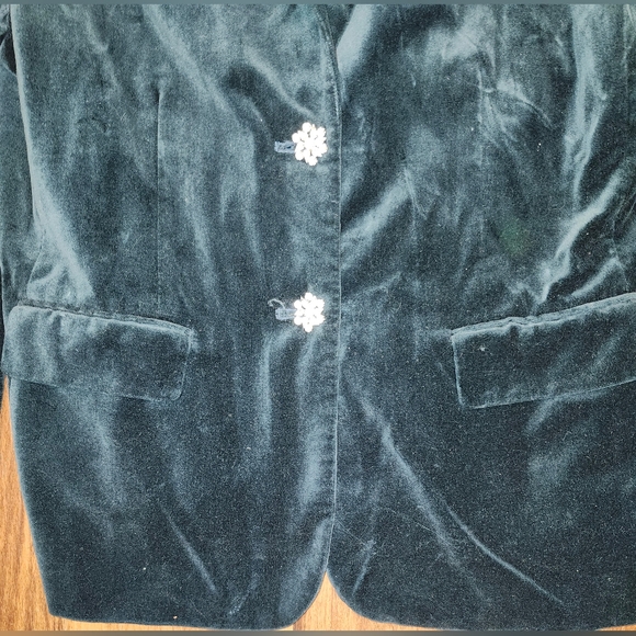 THIS IS A GEM! Womens Sz 14 Judith Hart Forest Green Velvet Style Suit - Picture 5 of 14